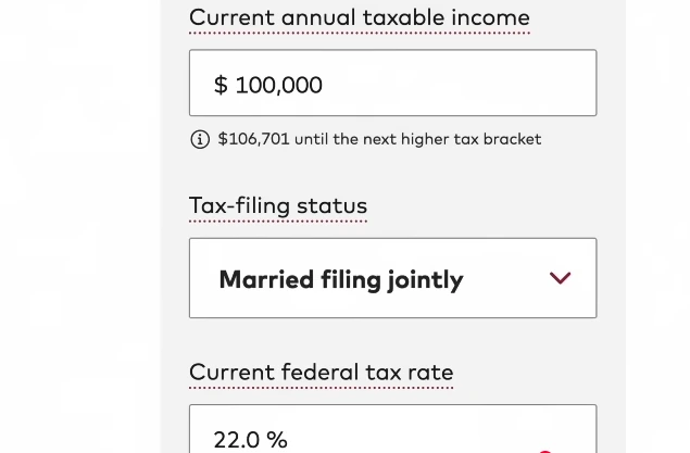 Screenshot showing the “Withholding and Payments” section of the 2025 Federal Income Tax Estimator.
