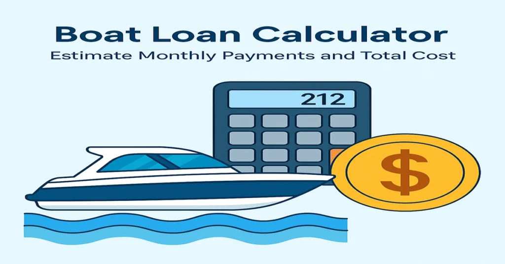 Boat Loan Calculator USA 2025 – Estimate monthly payments, interest, and total cost for boat financing.