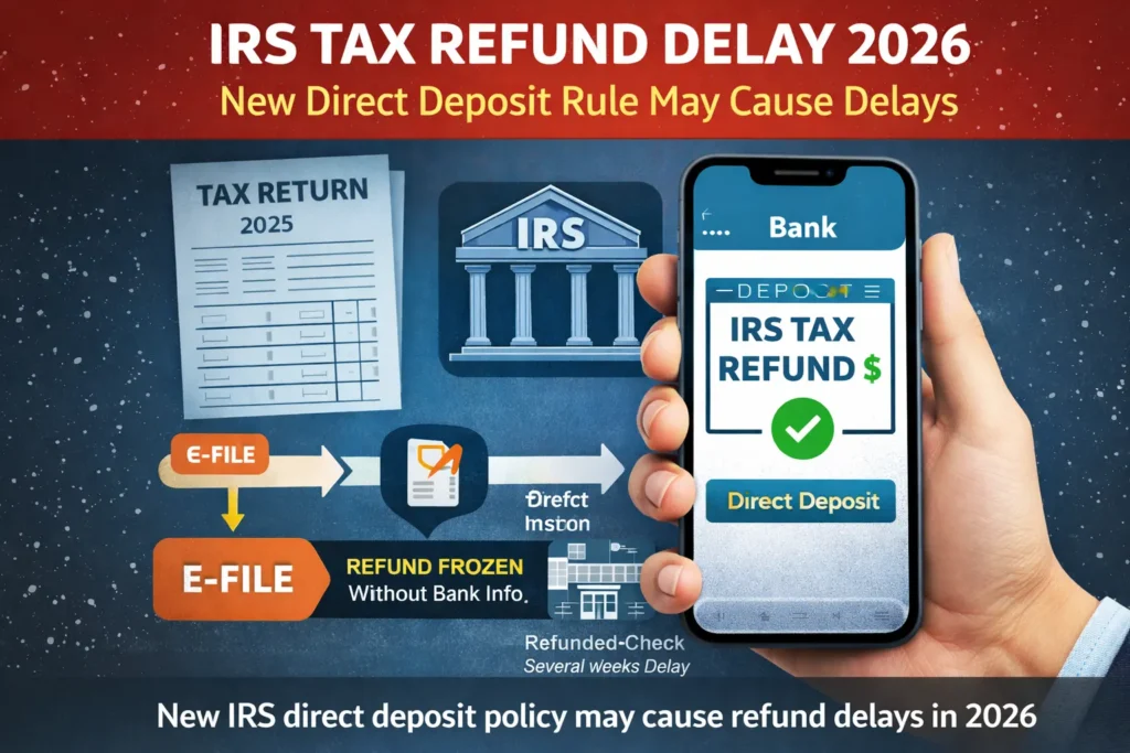 IRS tax refund delay 2026 due to new direct deposit rule
