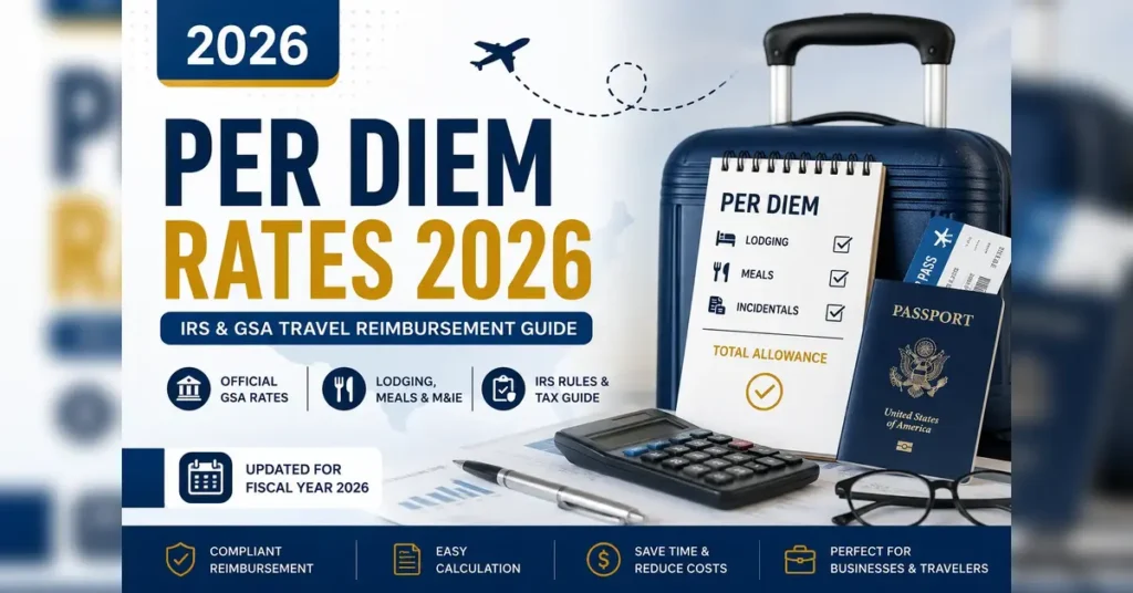 Per Diem Rates 2026 IRS and GSA business travel reimbursement guide